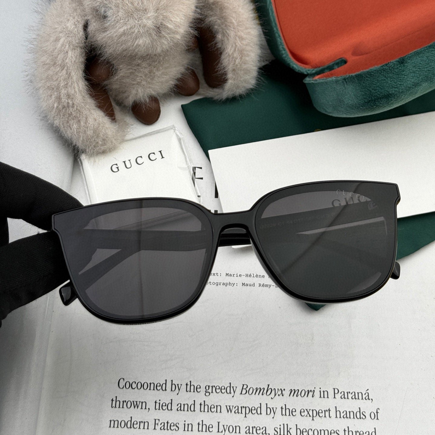 Gucci Dark Brown Square Acetate Sunglasses - Image 4