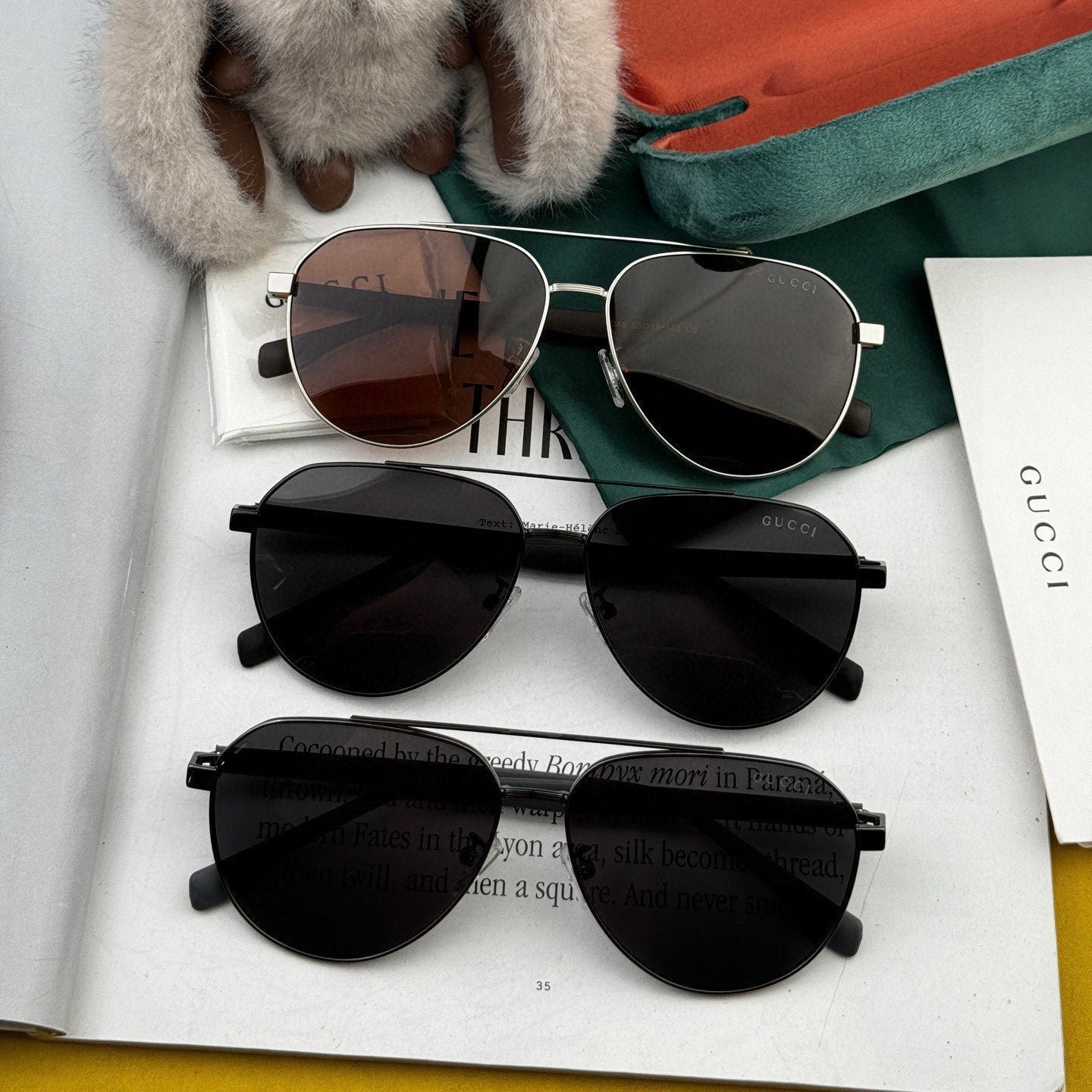 Gucci Silver Frame Sunglasses - Image 7
