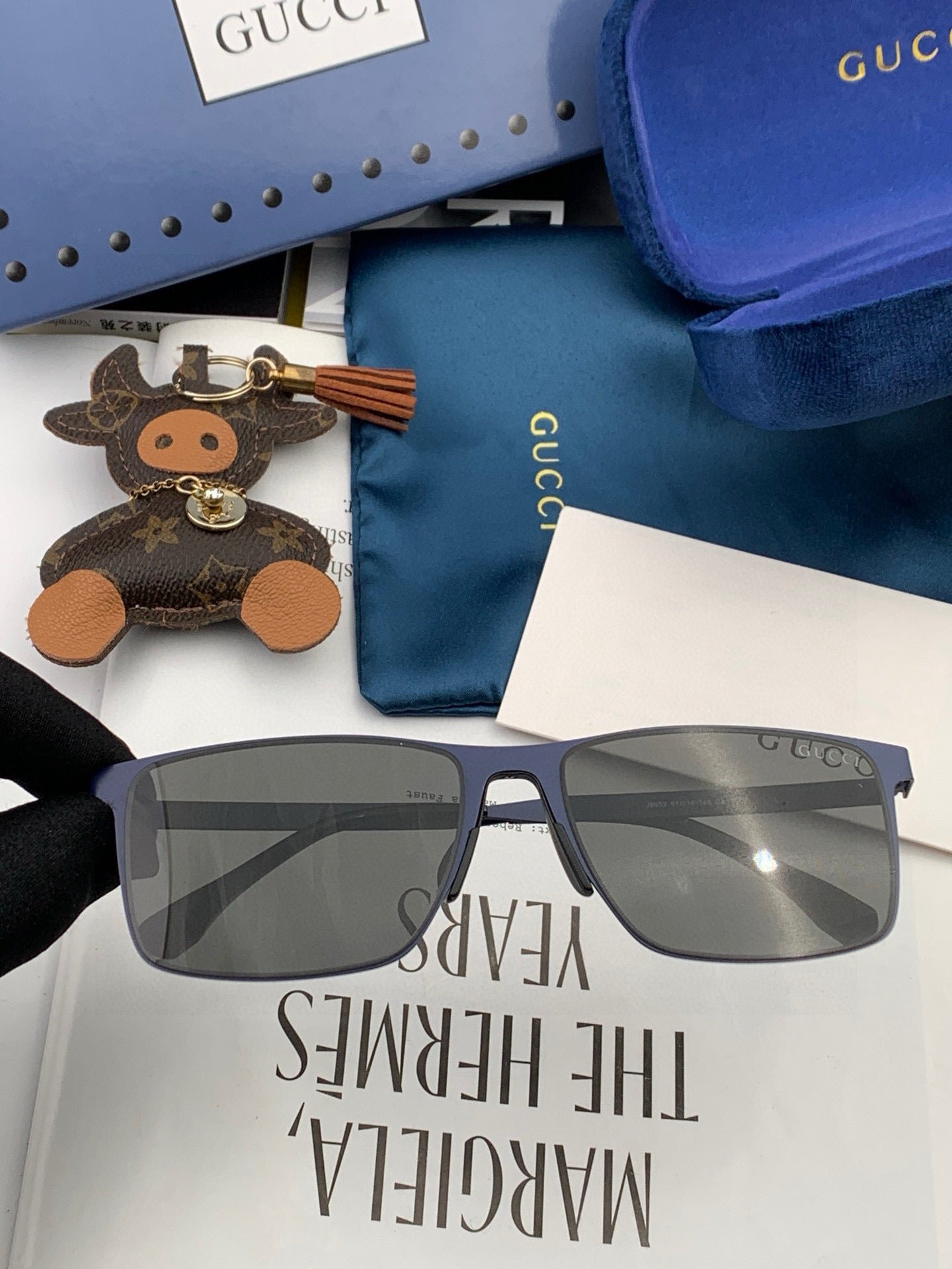 RECTANGULAR FRAME SUNGLASSES G2805 IN METAL - Image 4
