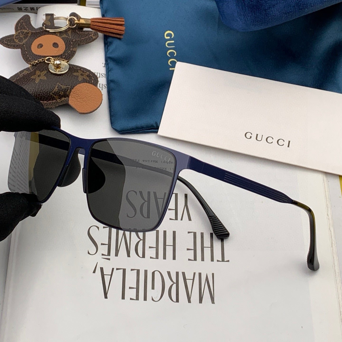 Alternative view of RECTANGULAR FRAME SUNGLASSES G2805 IN METAL