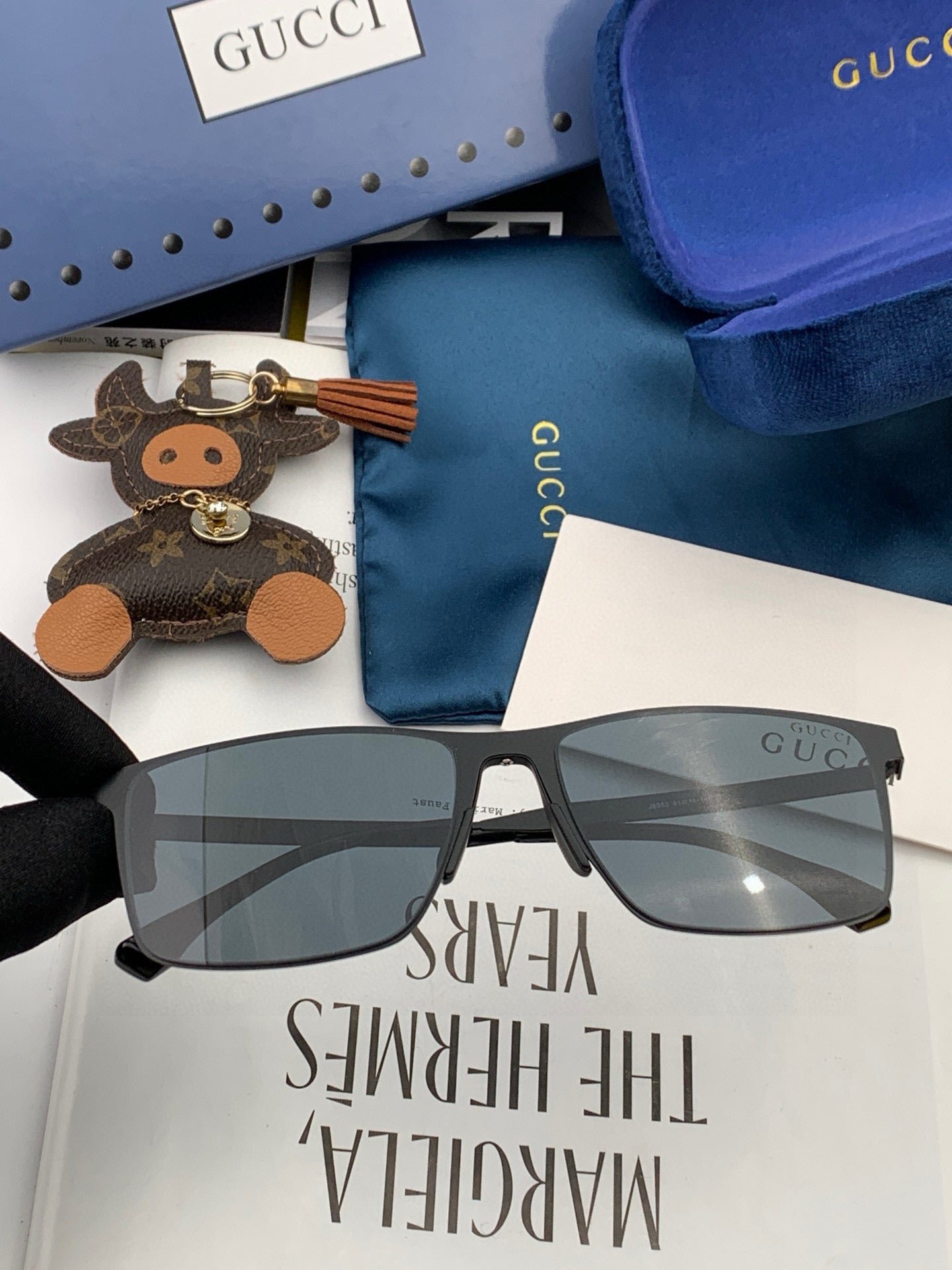 RECTANGULAR FRAME SUNGLASSES G2805 IN METAL - Image 6