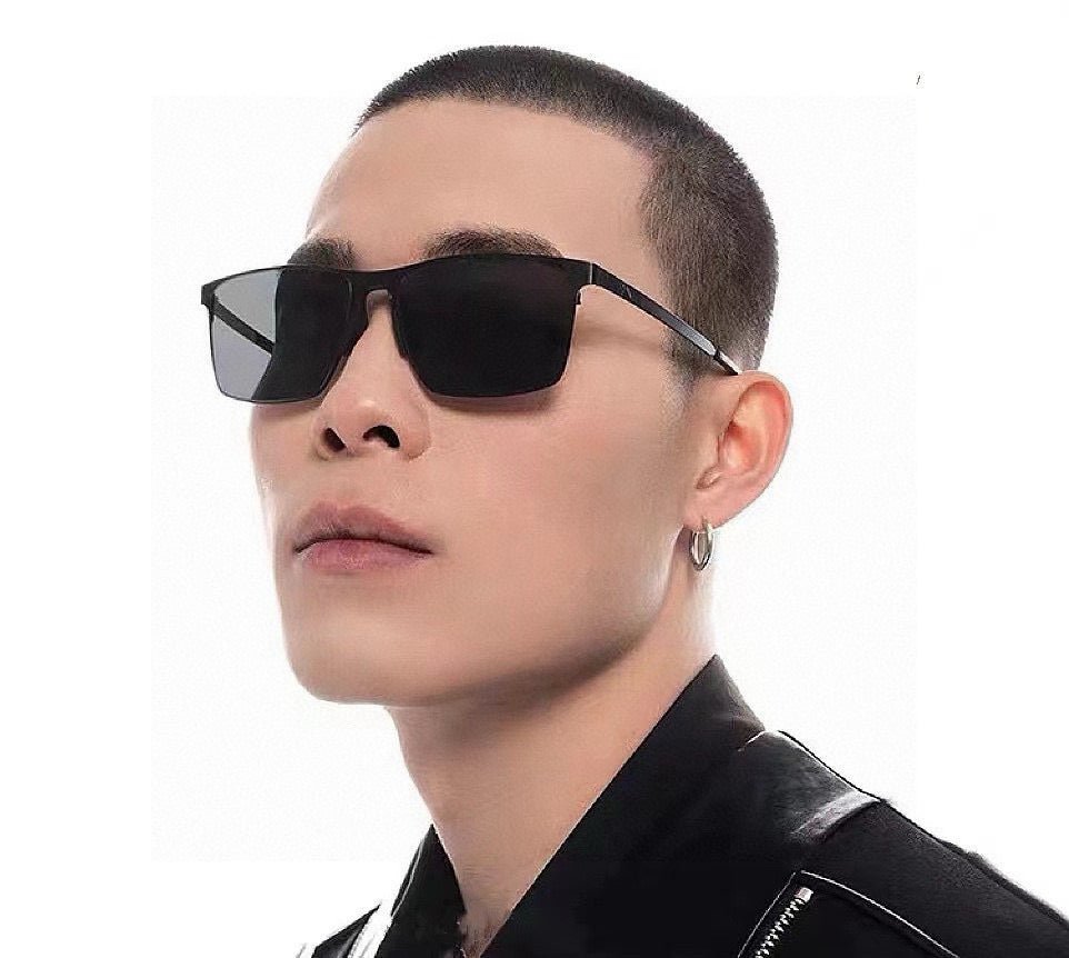 RECTANGULAR FRAME SUNGLASSES G2805 IN METAL - Image 9