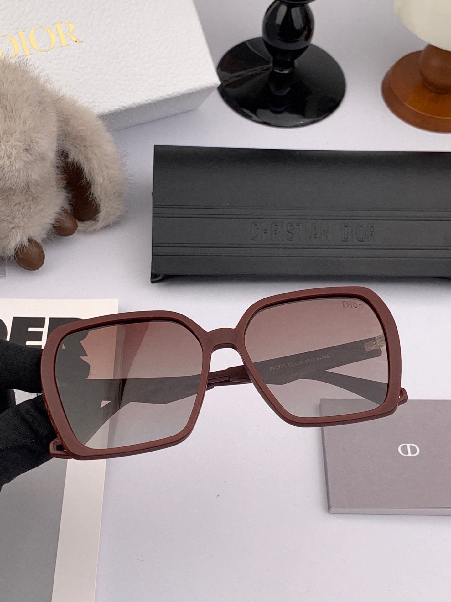 Alternative view of DIOR MONTAIGNE SUNGLASS D7732 IN BROWN ACETATE