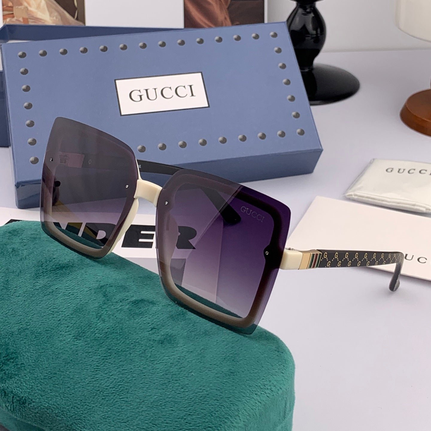 SQUARE FRAME SUNGLASSES G9222 IN ACETATE - Image 3