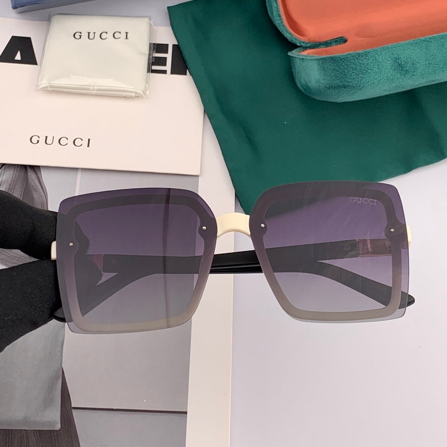 SQUARE FRAME SUNGLASSES G9222 IN ACETATE - Image 5