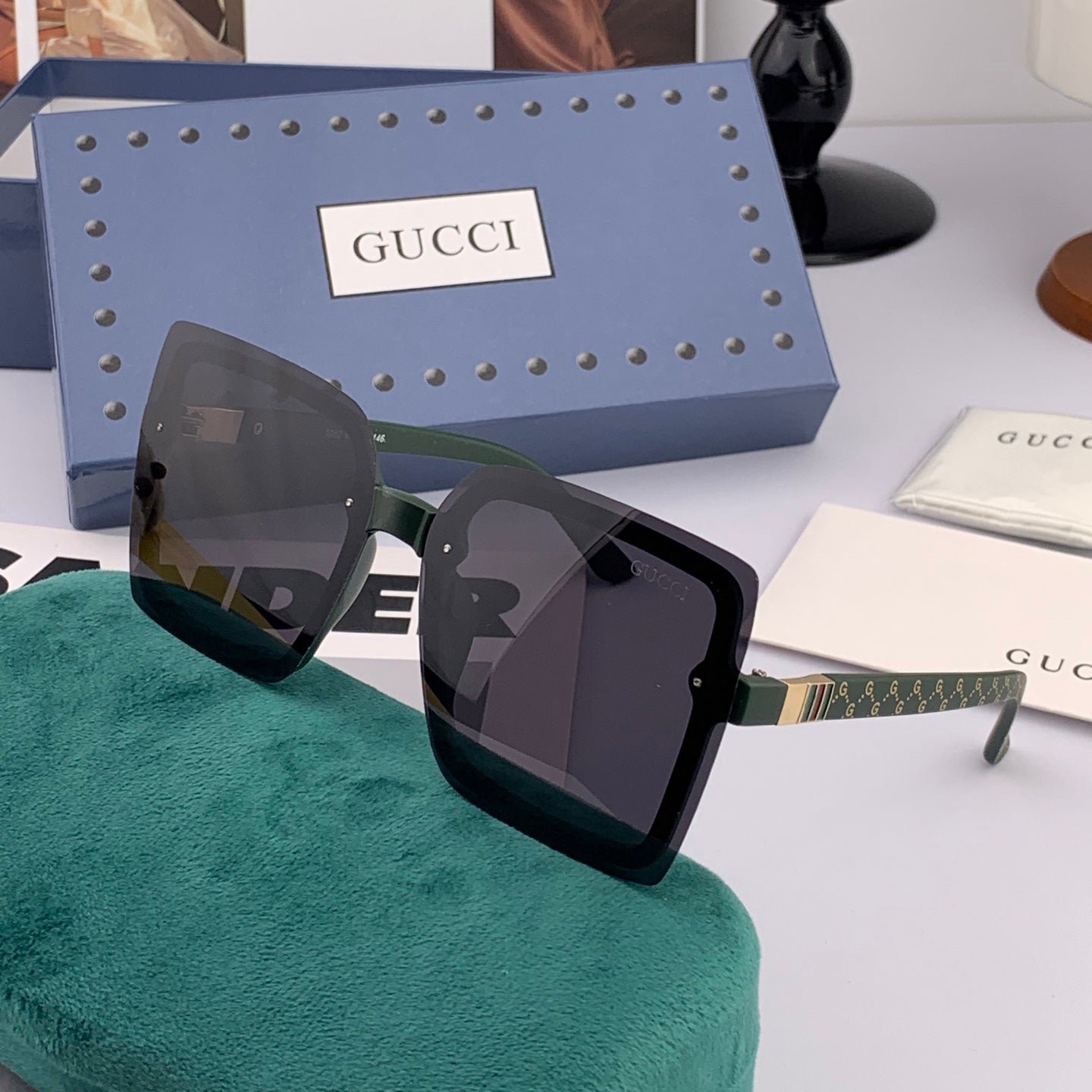Alternative view of SQUARE FRAME SUNGLASSES G9222 IN ACETATE