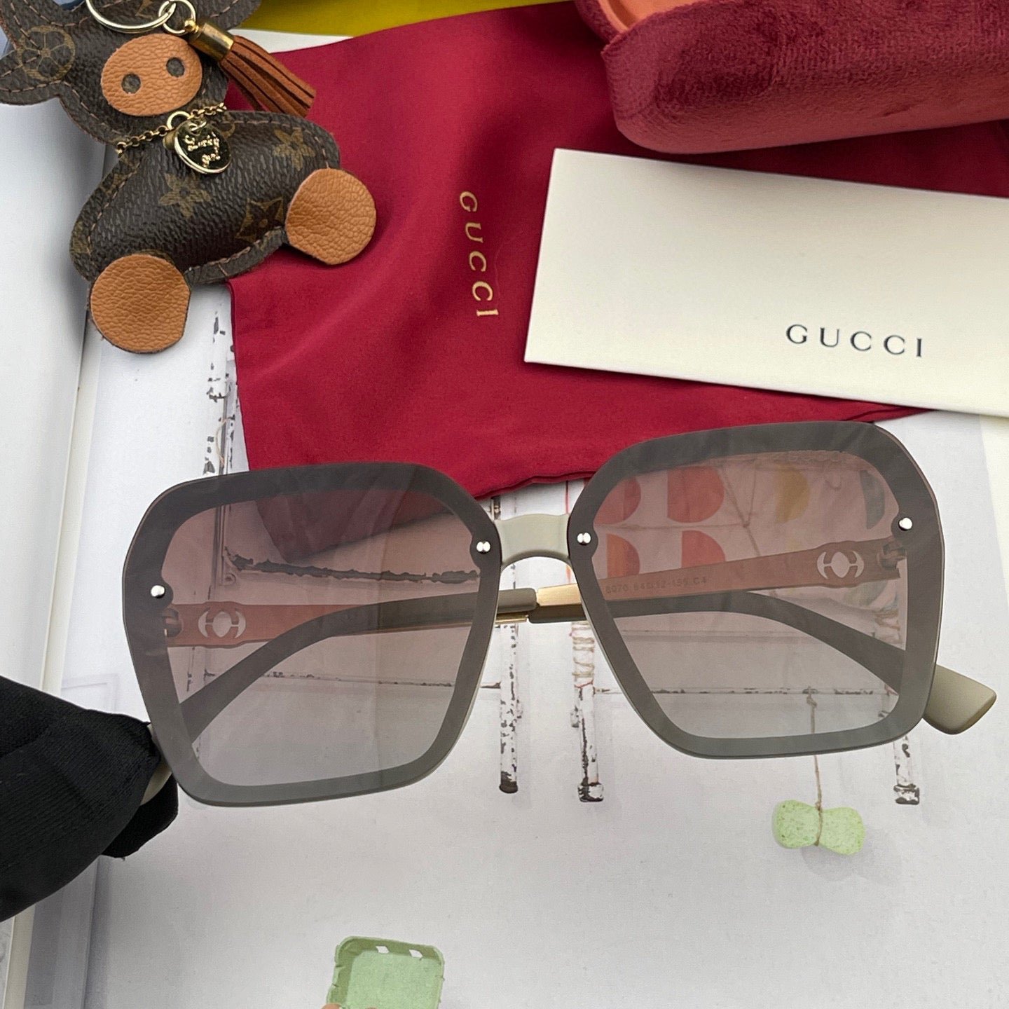 Gucci Oversized Metal Sunglasses