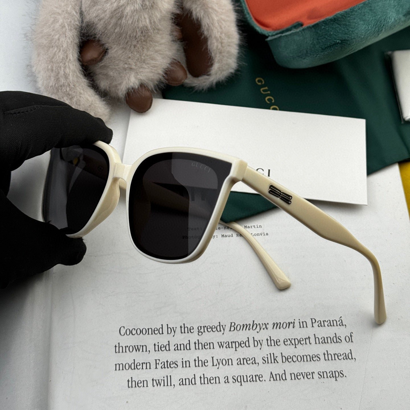 Gucci White Acetate Sunglasses