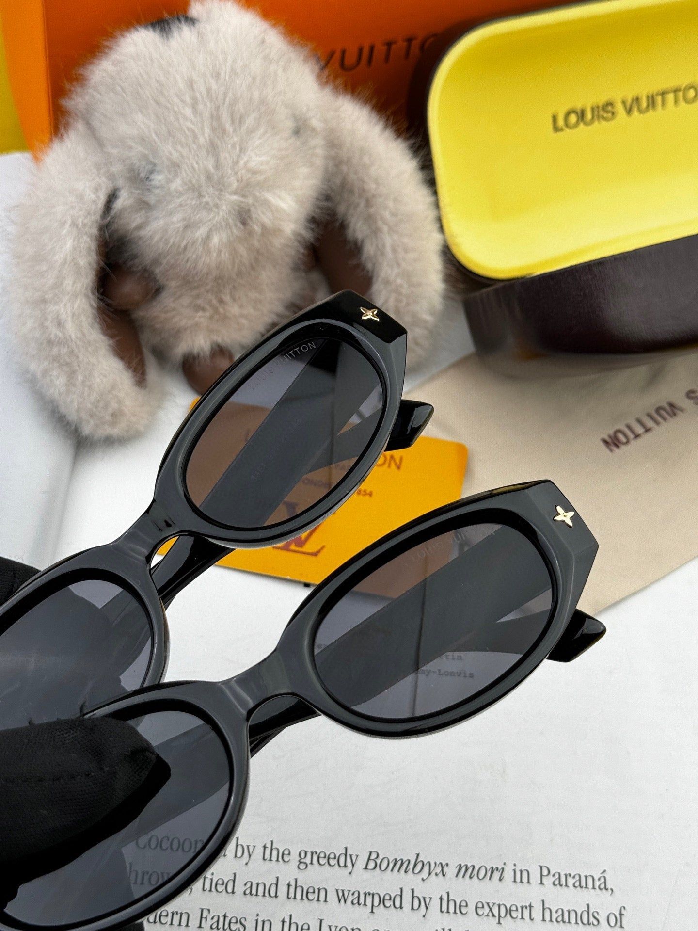 LV Black Star Accent Retro Square Sunglasses - Image 5