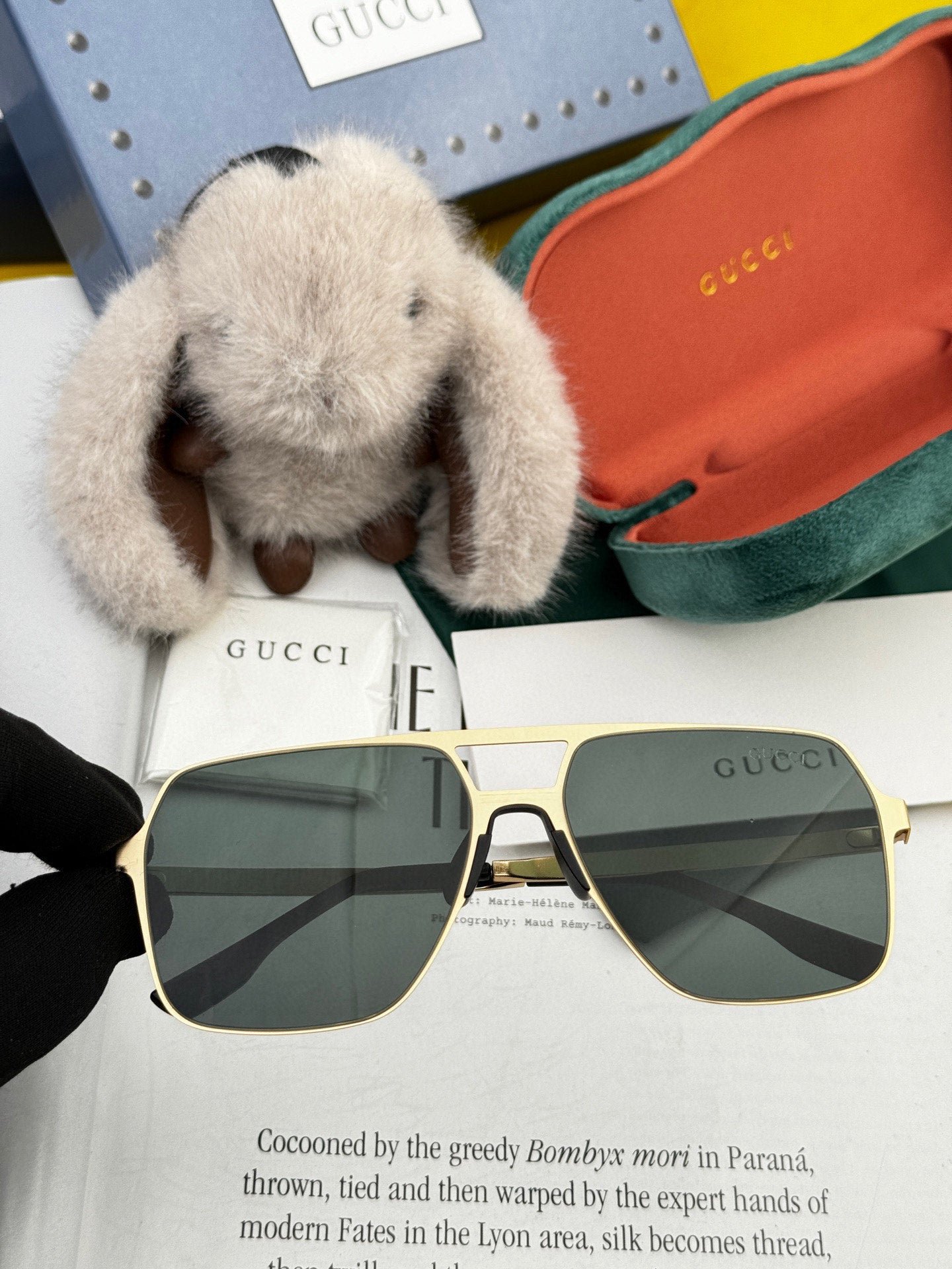 GUCCI Matte Double Bridge Sunglasses - Image 5