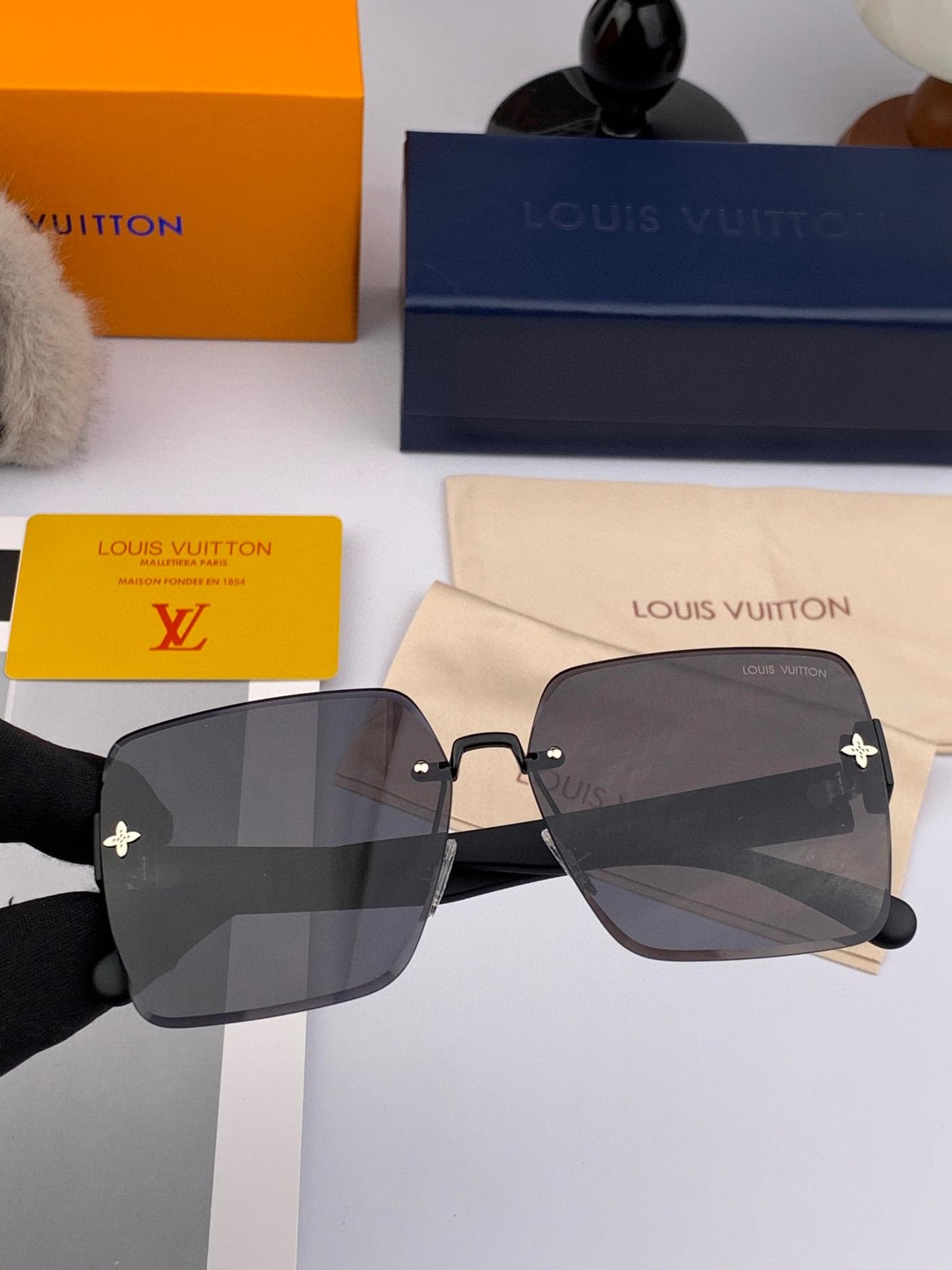 Alternative view of LV Black Metal Rimless Square Sunglasses