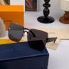 LV Black Metal Rimless Square Sunglasses