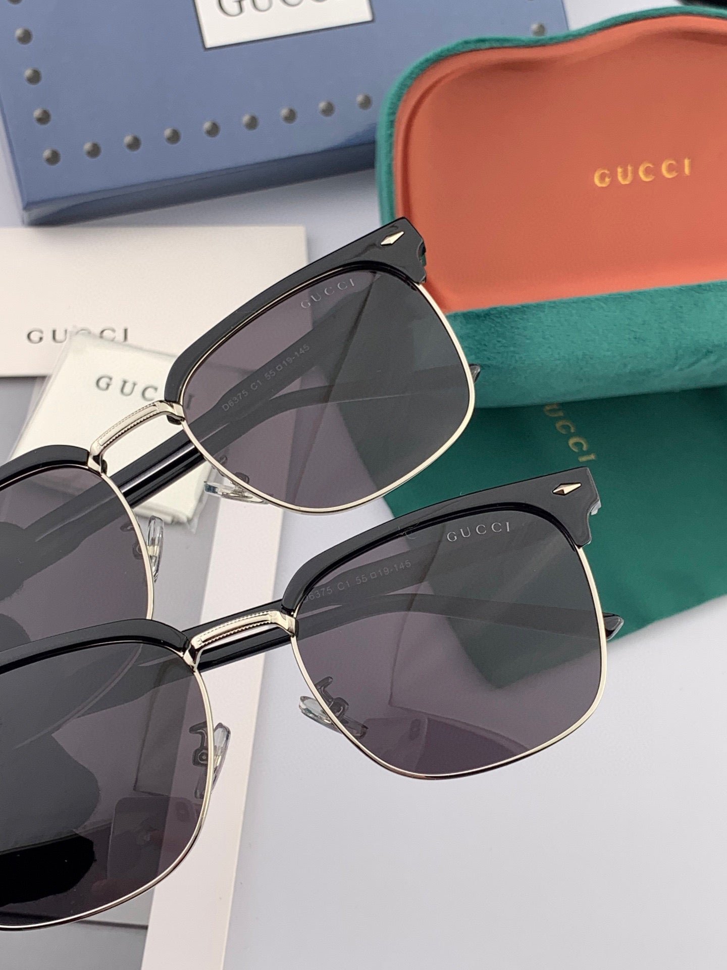 SQUARE METAL AND ACETATE SUNGLASSES G5637 - Image 3