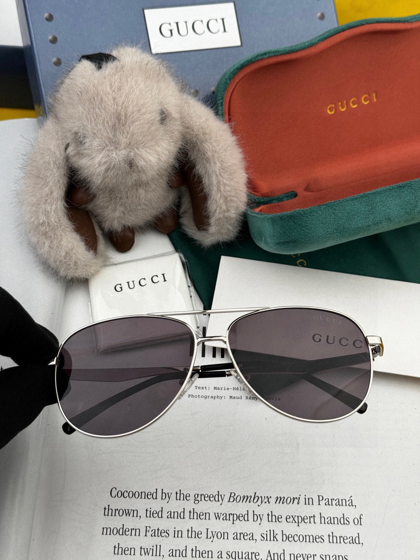 Gucci Gunmetal Aviator Sunglasses - Image 4