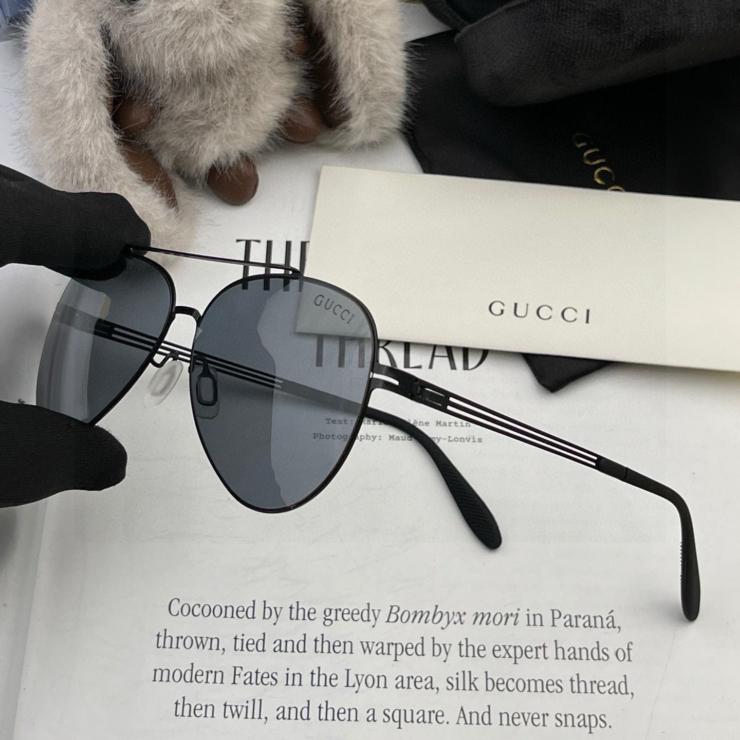 Alternative view of Gucci Black Acetate Sunglasses