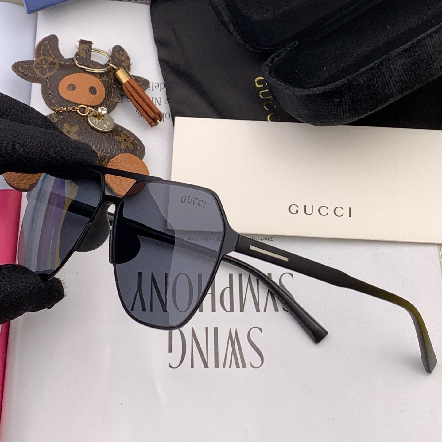 Alternative view of LOW NOSE BRIDGE FIT SUNGLASSES G3807 IN METAL