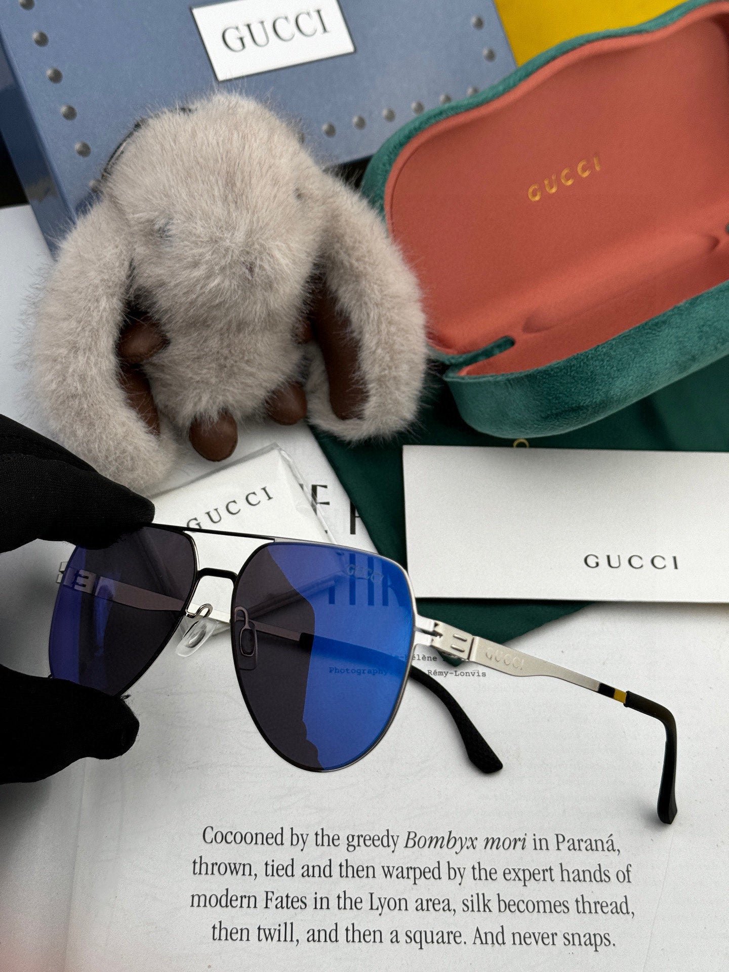 Alternative view of Gucci Gunmetal Aviator Sunglasses