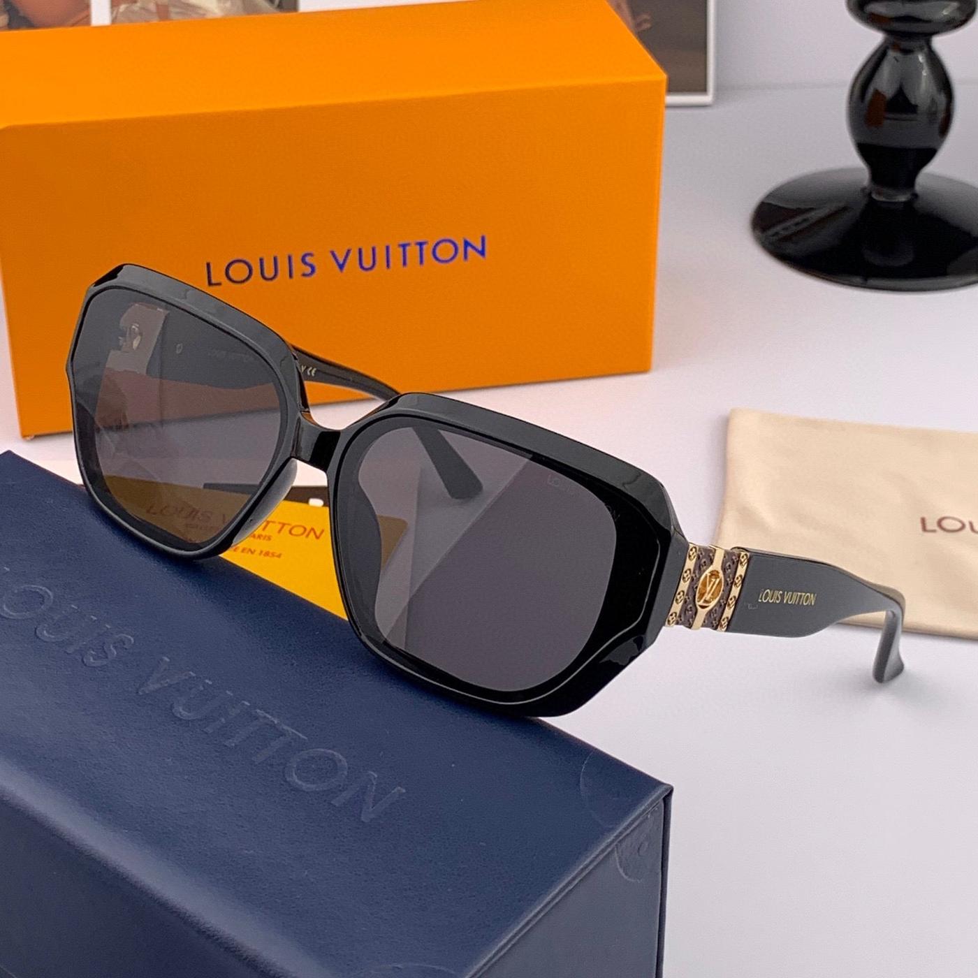 LV Black Acetate Monogram Temple Sunglasses