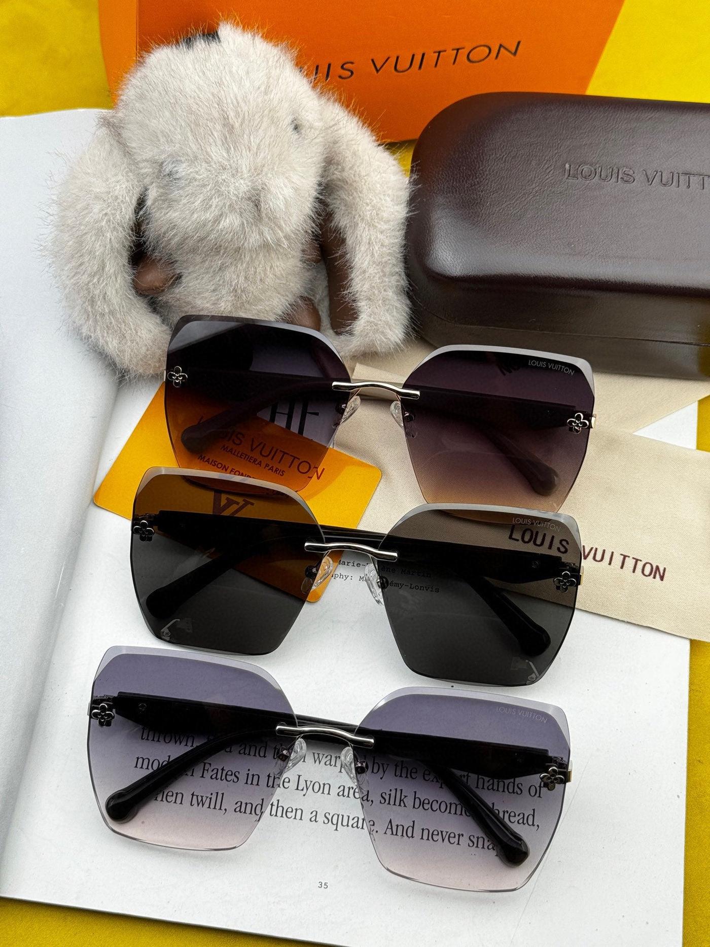 LV Rimless Design Square Sunglasses - Image 7
