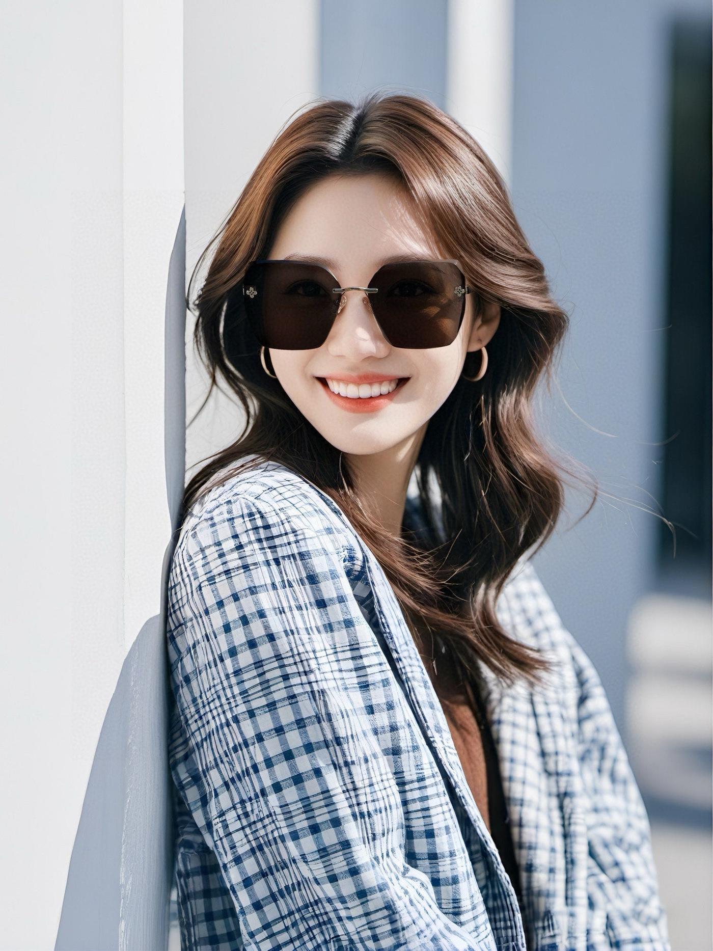 LV Rimless Design Square Sunglasses - Image 8