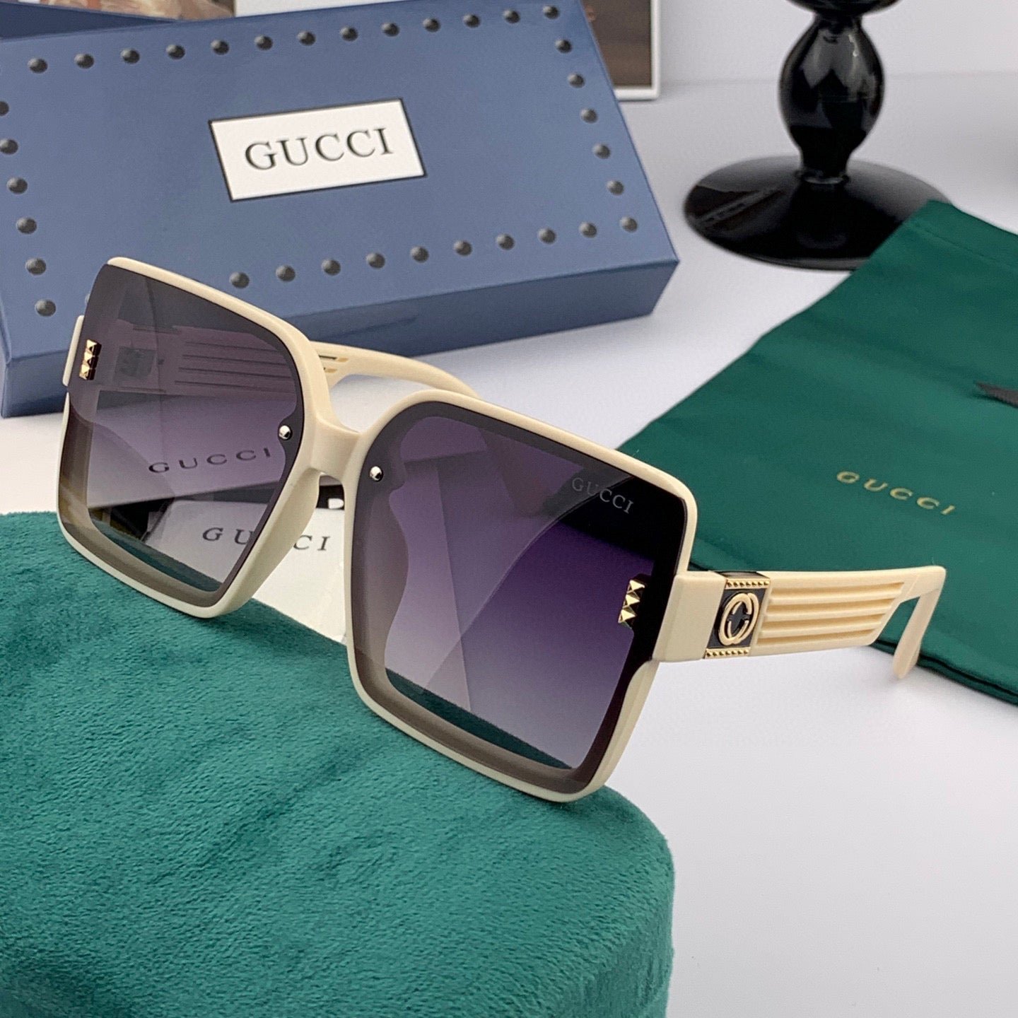 Alternative view of GEOMETRIC FRAME SUNGLASSES G2519 IN ACETATE