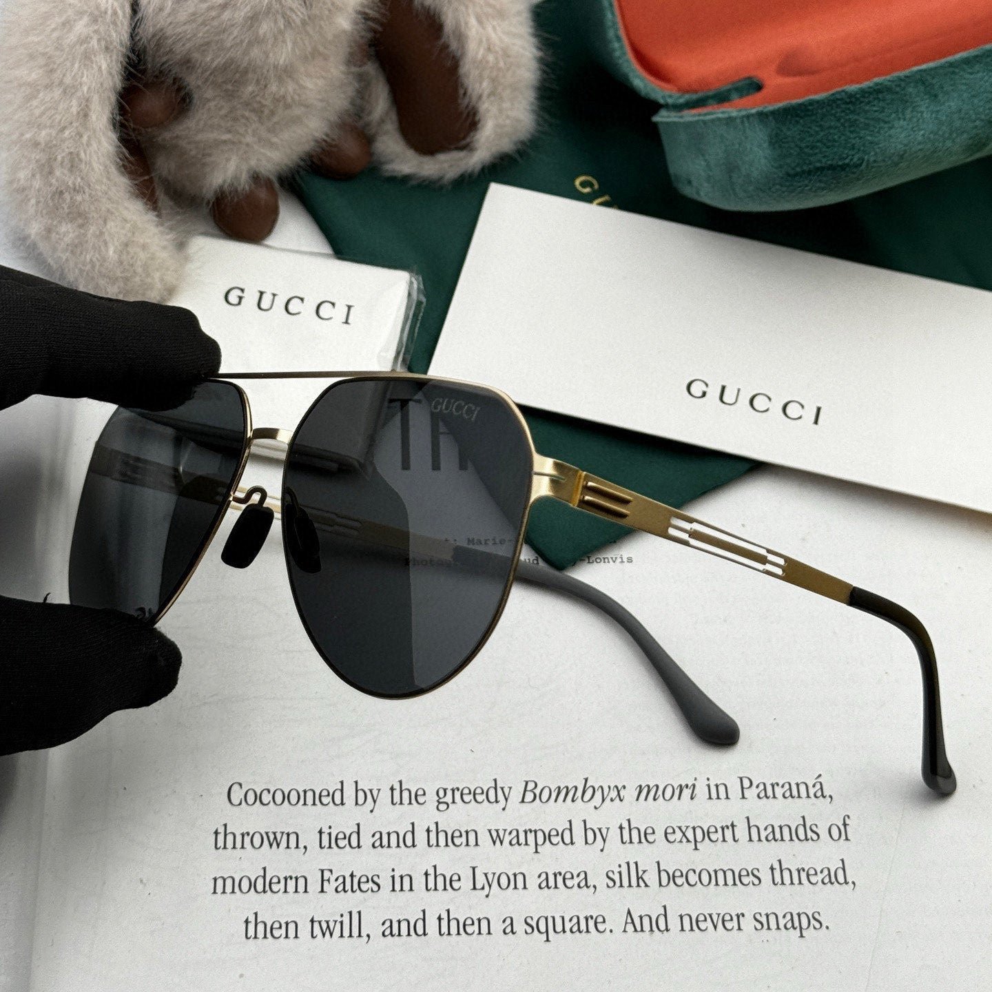 Gucci Gold Frame Aviator Sunglasses