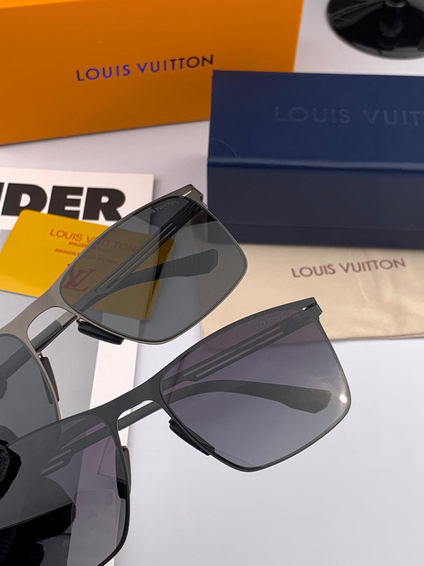 LV Black Gunmetal Double Bridge Sunglasses - Image 5
