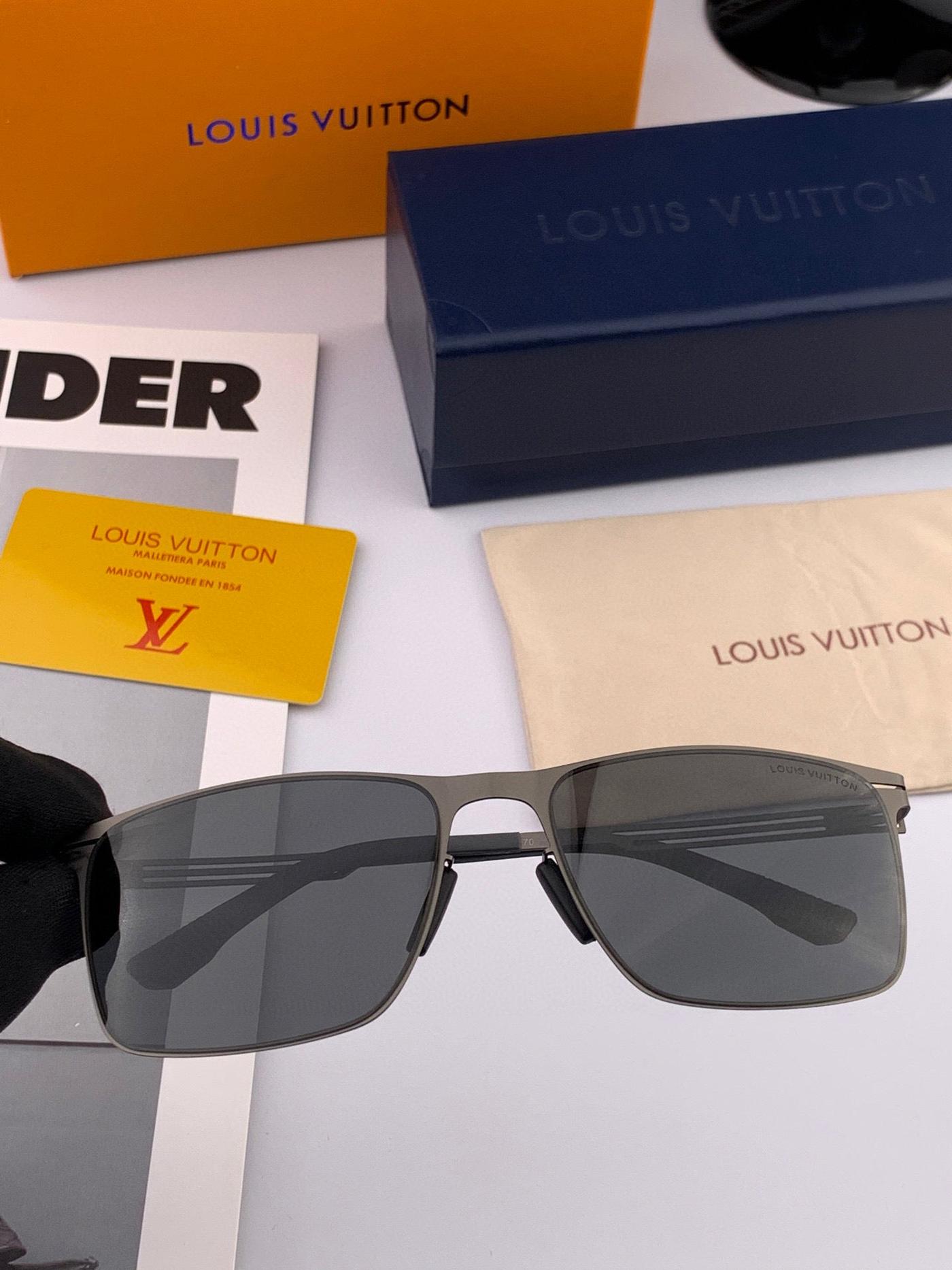 LV Black Gunmetal Double Bridge Sunglasses - Image 4