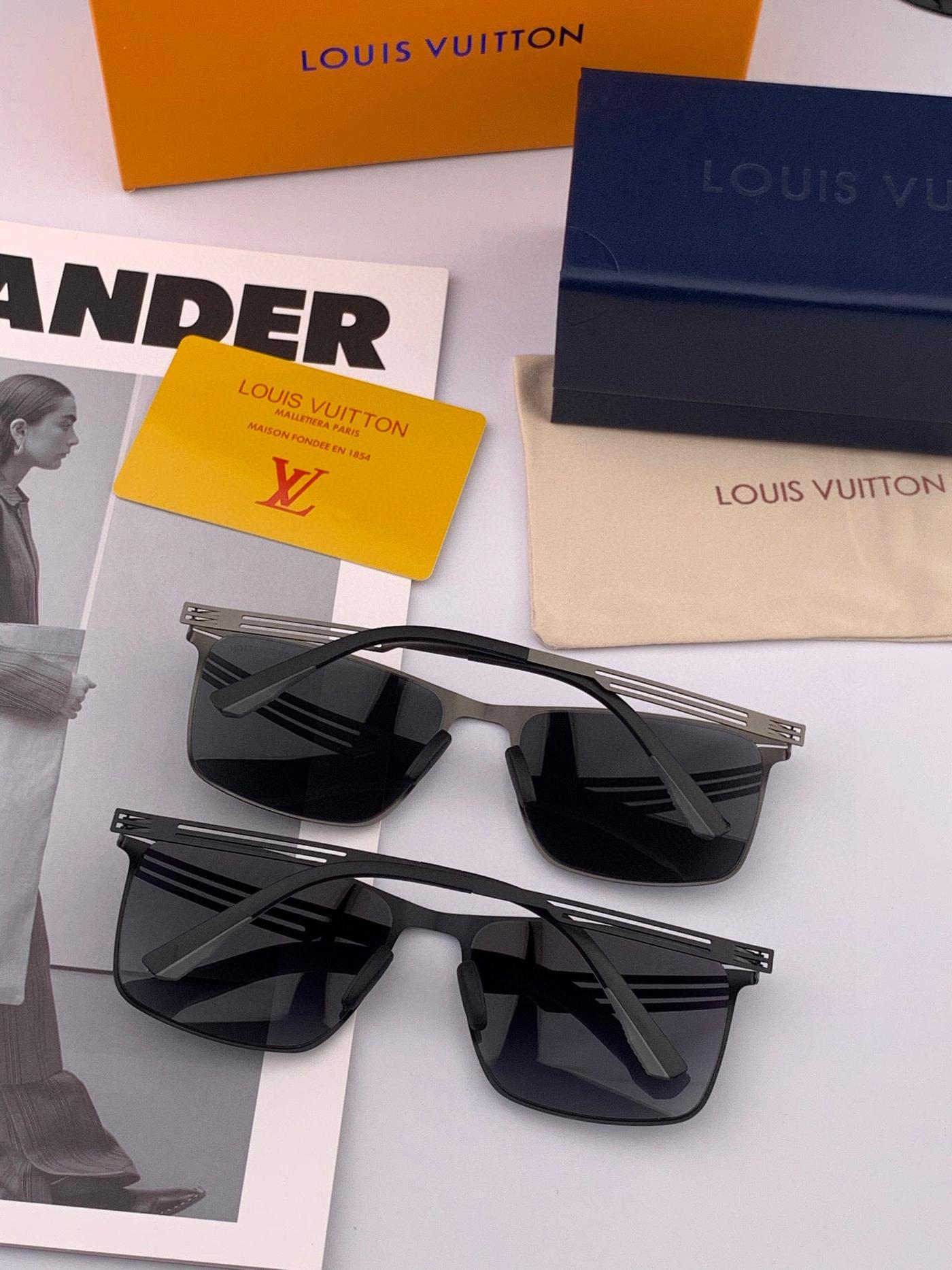 LV Black Gunmetal Double Bridge Sunglasses - Image 7
