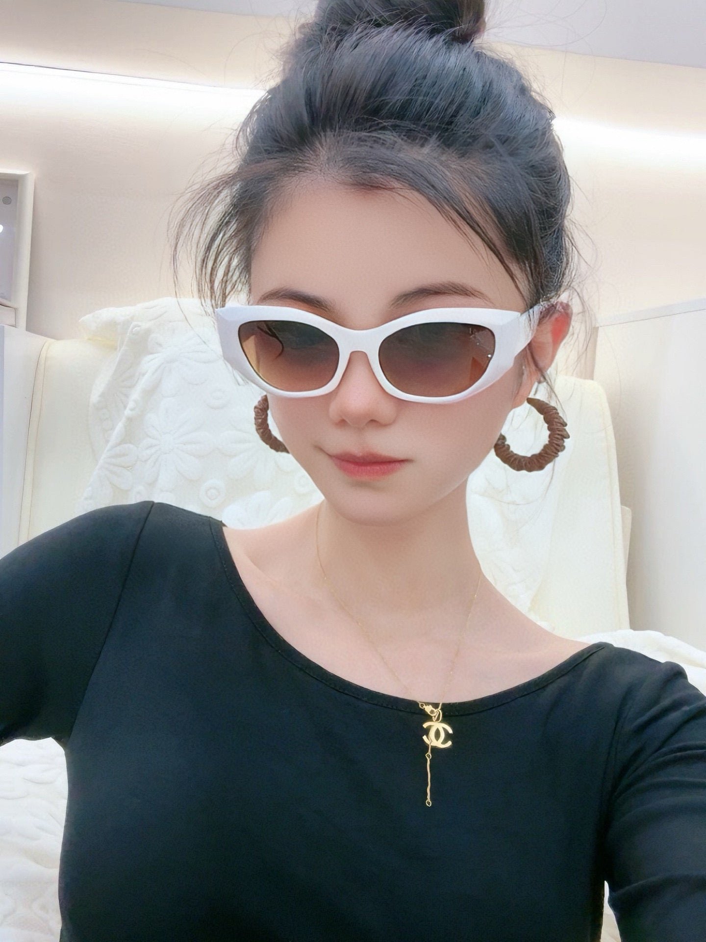 Dior White Acetate Cat Eye Brown Gradient Sunglasses - Image 9