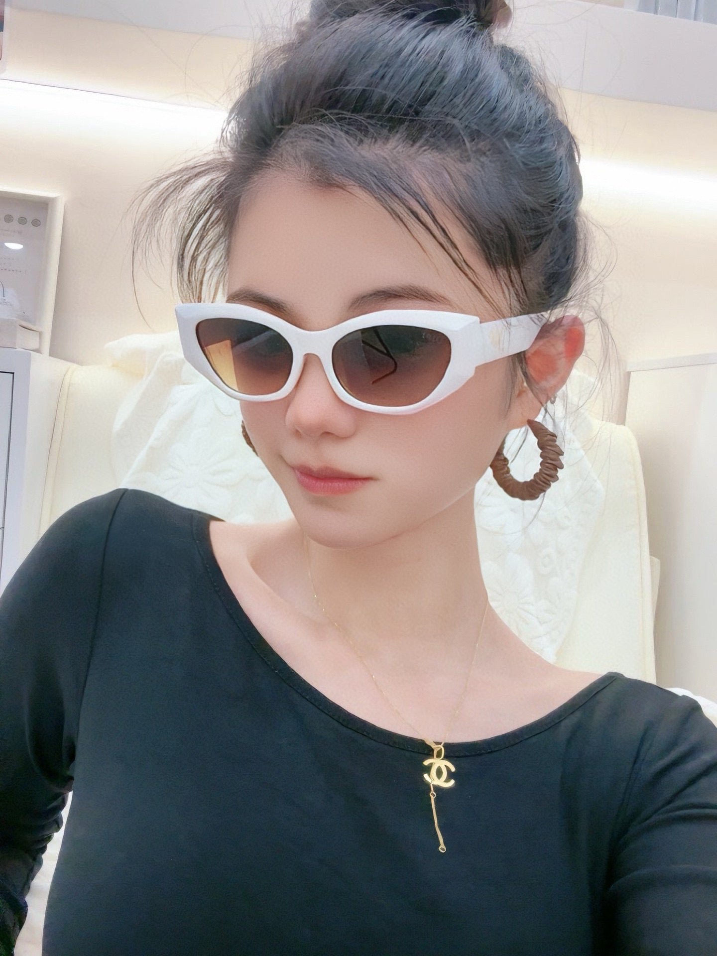Dior White Acetate Cat Eye Brown Gradient Sunglasses - Image 8