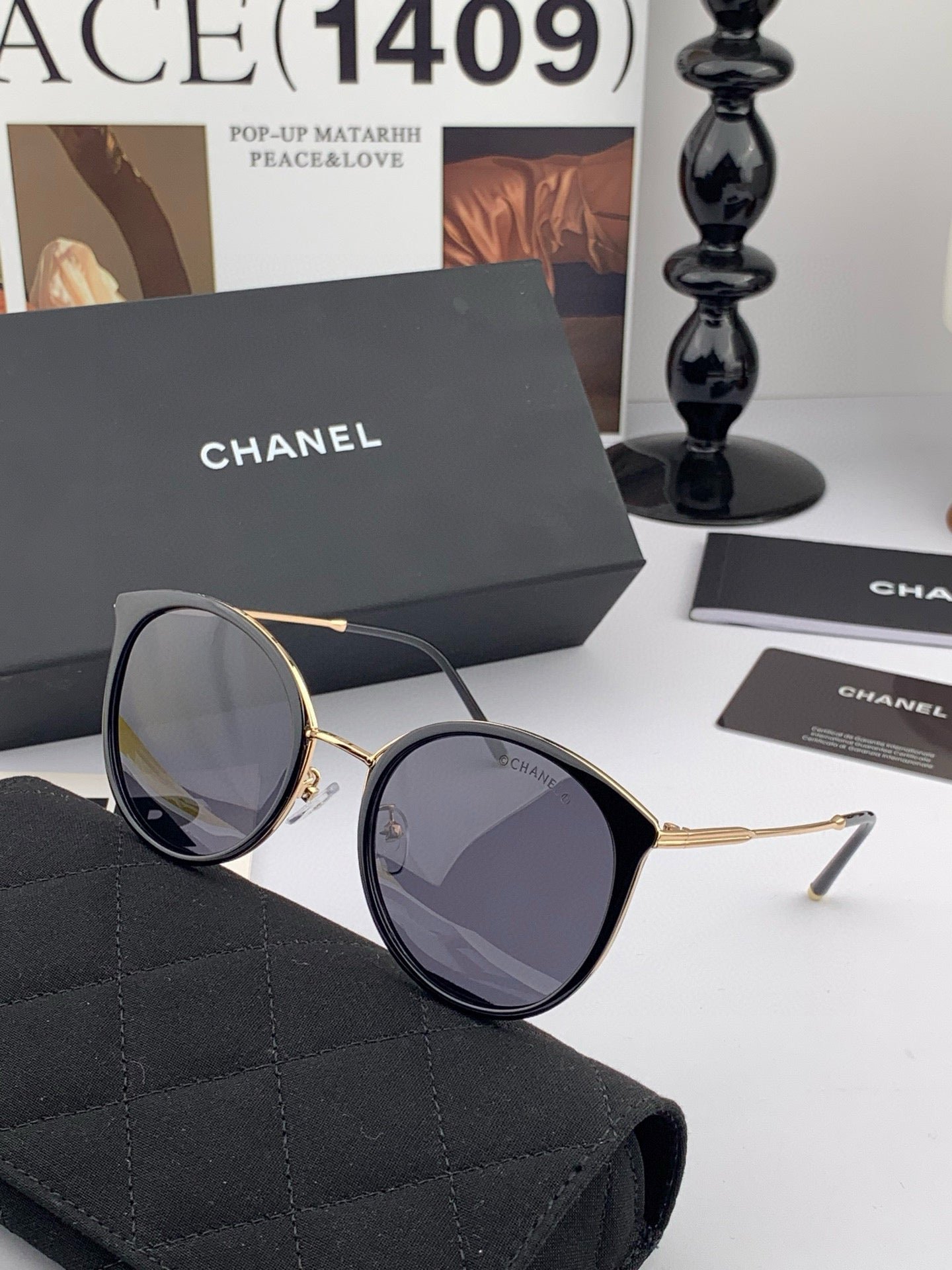 CHANEL CAT EYE SUNGLASSES CH7827 IN ACETATE FRAME METAL - Image 3