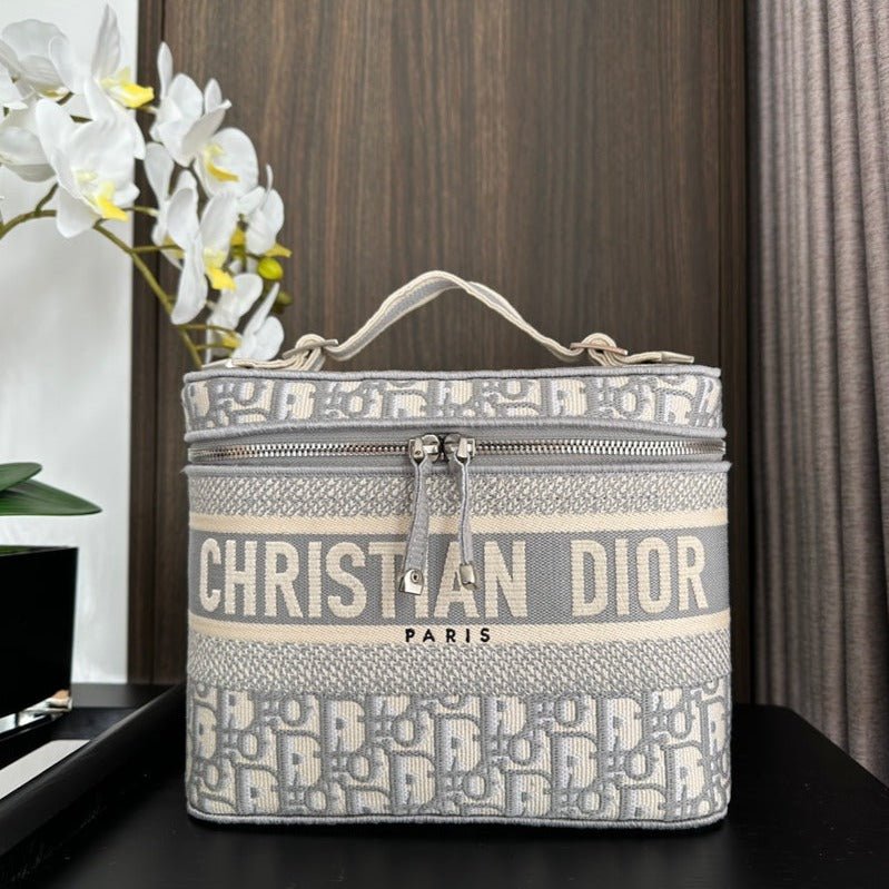 Dior Vanity 25 Grey Oblique Canvas Bag