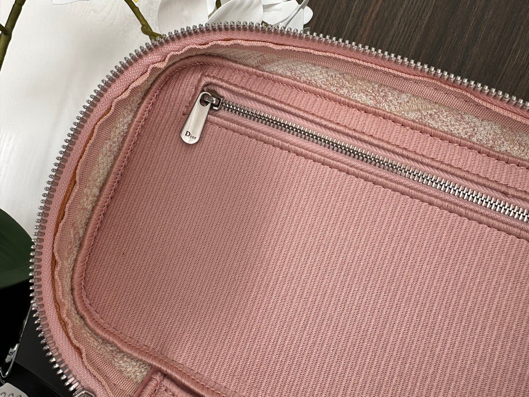 Dior Vanity 25 Pink Canvas Makeup Bag - Image 4