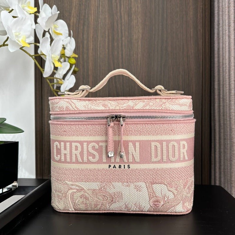 Dior Vanity 25 Pink Canvas Makeup Bag