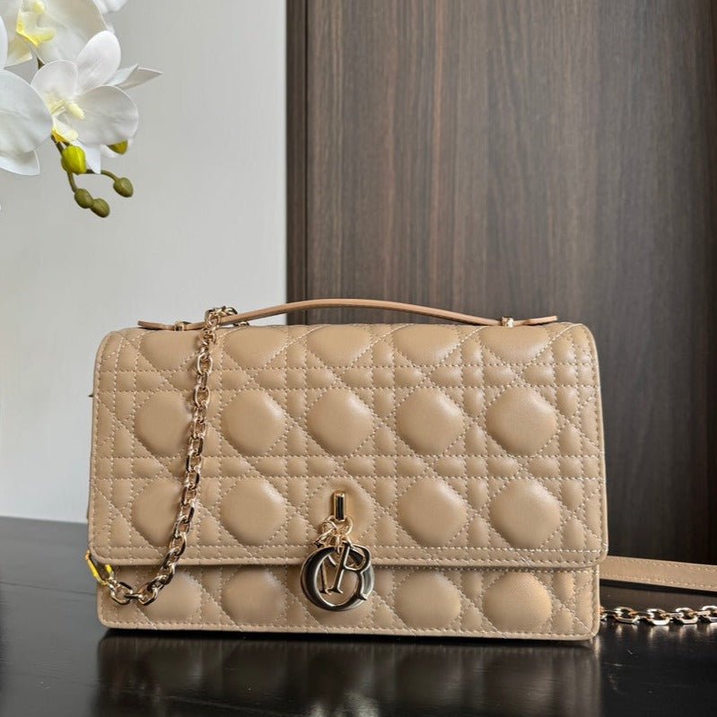 Dior Miss CD Beige Lambskin Cannage Chain Bag