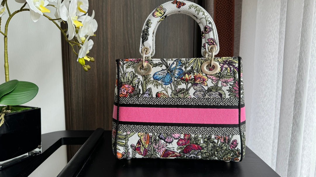 Alternative view of Dior Lady 24 Black Pink Canvas Bag