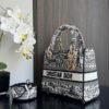 Dior Lady Medium 24cm Black White Canvas Bag