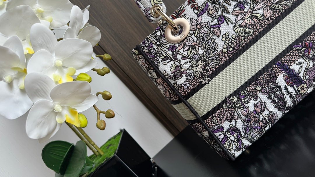 Alternative view of Dior Lady 24 Multicolor Floral Embroidery  Handbag