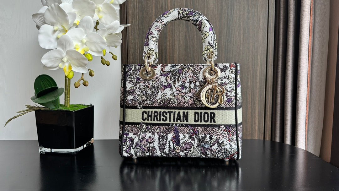 Dior Lady 24 Multicolor Floral Embroidery Handbag - Image 3