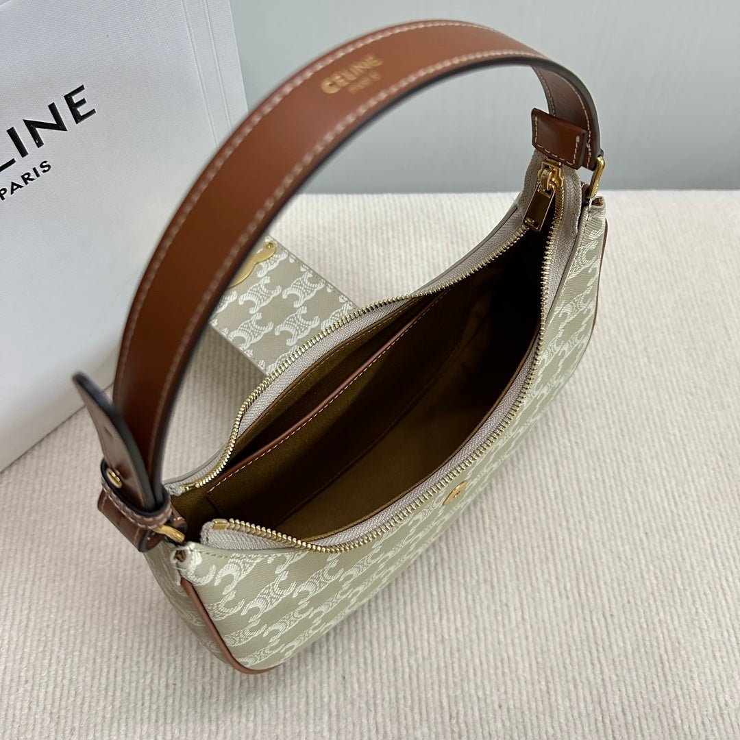 Celine Ava 23 Beige Canvas Hobo Bag - Image 9