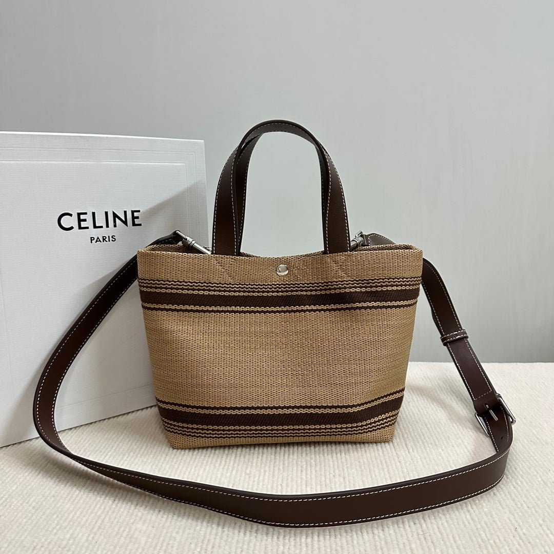 Alternative view of Celine Cabas 23 Stripe Fabric Tote