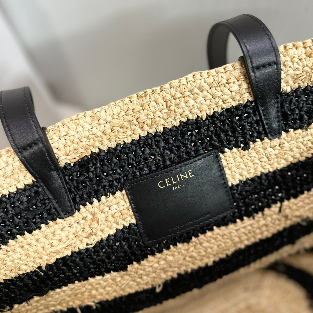 Alternative view of Celine Panier 30 Stripe Raffia Bag