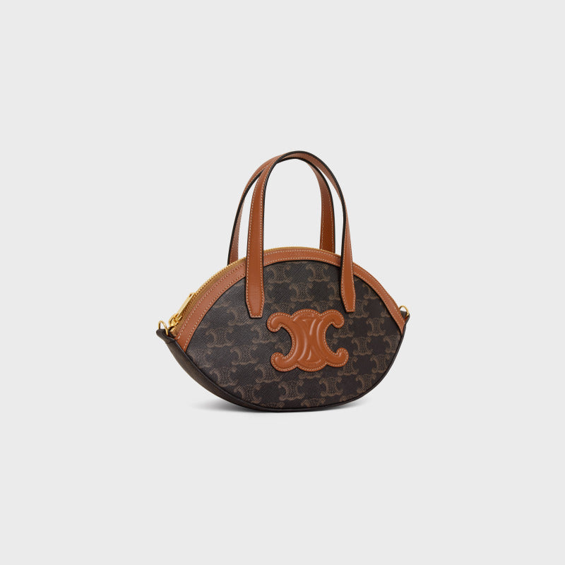 Celine Oval 24 Canvas Calf Trim Handbag