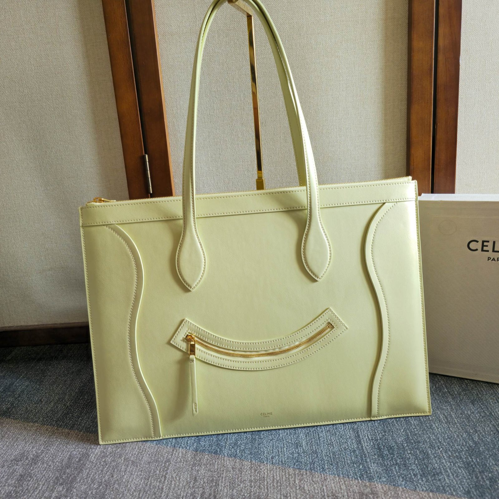 Celine Flat Cabas Citrus Calfskin Tote Bag