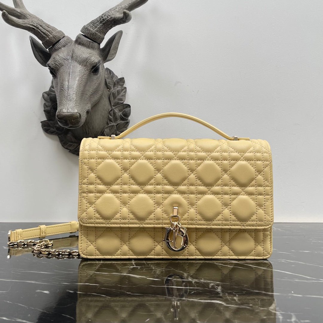 Dior My CD 24 Yellow Lambskin Shoulder Bag