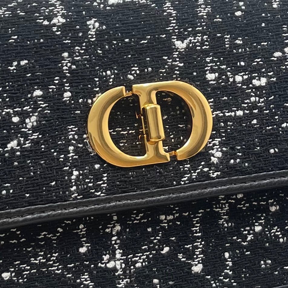Dior Miss Caro Mini Black Cannage Tweed Bag - Image 4