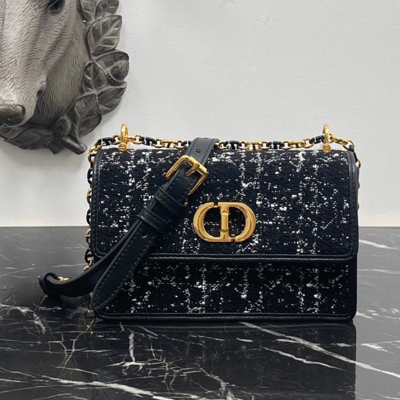 Dior Miss Caro Mini Black Cannage Tweed Bag