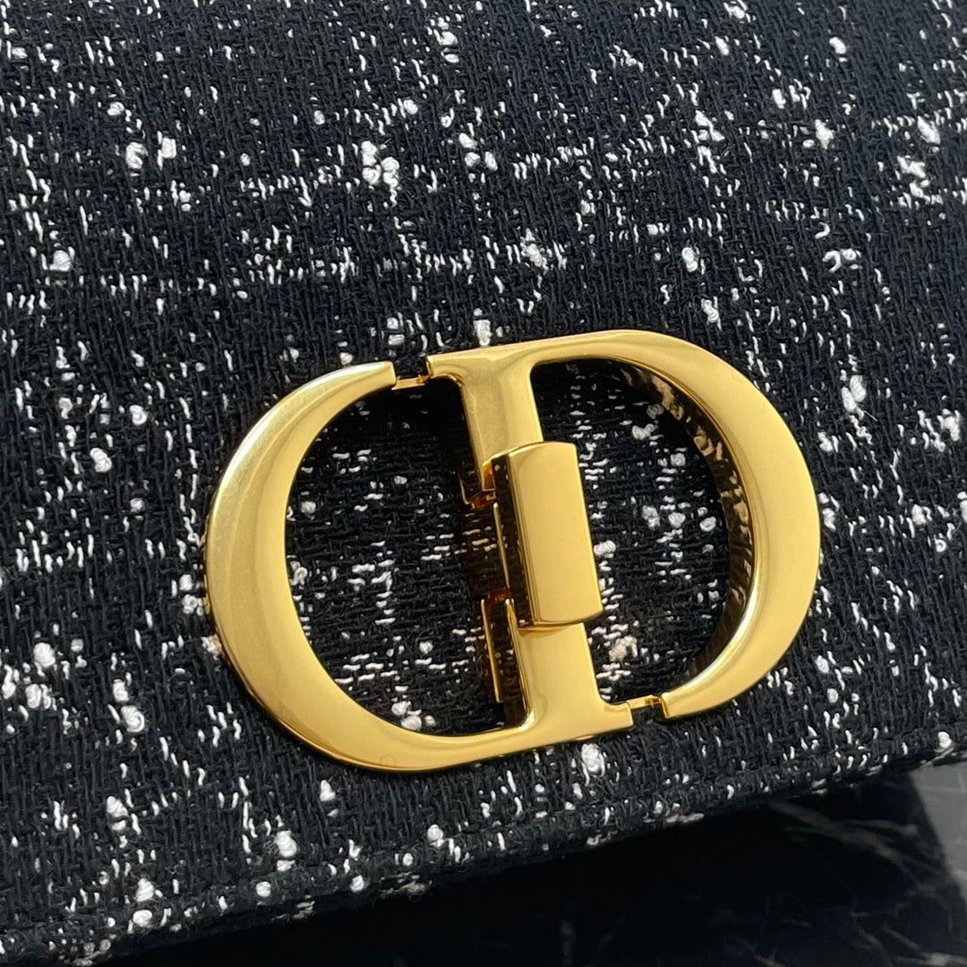 Dior Small Caro 20 Black Tweed Cannage Quilted Bag - Image 6