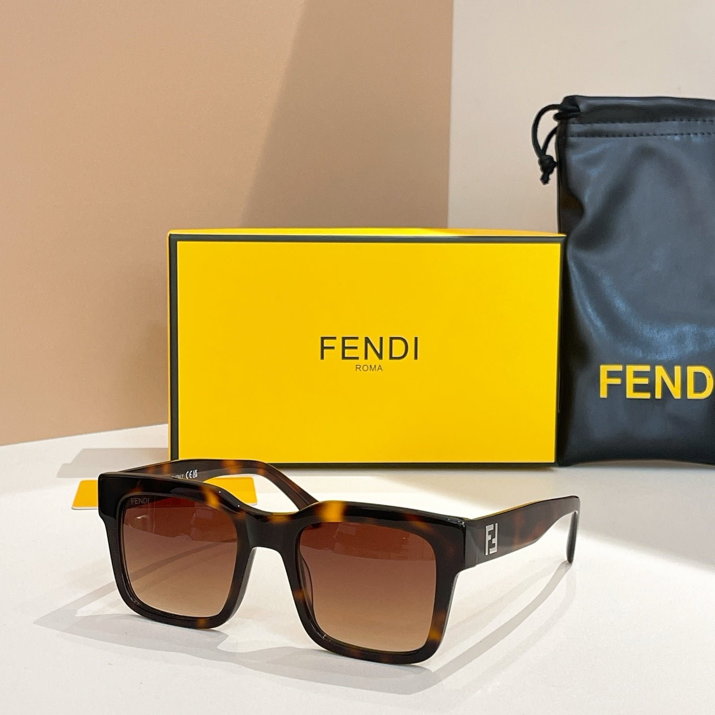 Fendi Acetate Fibre Turtle Shell Sunglasses - Image 3